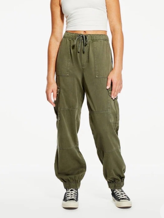 Aeropostale Pants - Baggy High-Rise Cinched Cargo Taupe Pants Women’s Size Small